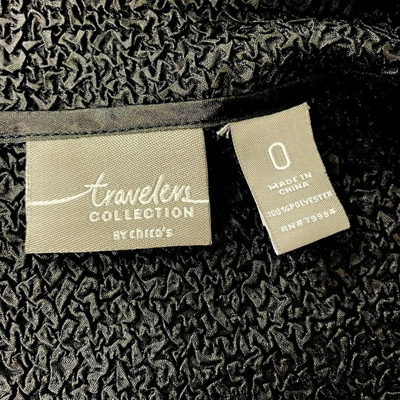 Chico’s Travelers Collection Open Jacket Blazer Small Size 0 Black - Picture 7 of 10